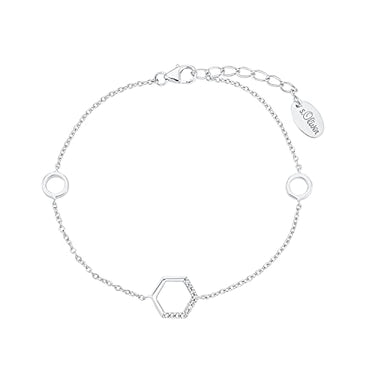 s.Oliver Armband 925 Sterling Silber Damen Armschmuck, mit Zirkonia synth., 17+3 cm, Silber, Kommt in Schmuck Geschenk Box, 2031422 im Sale